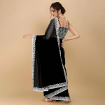 Embroidered Net Saree