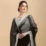 Embroidered Net Saree